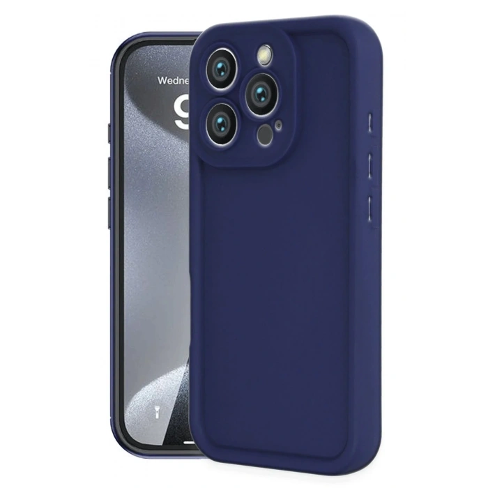 Mey İthalat®  iPhone 16 Pro Kılıf Viera Silikon - Lacivert