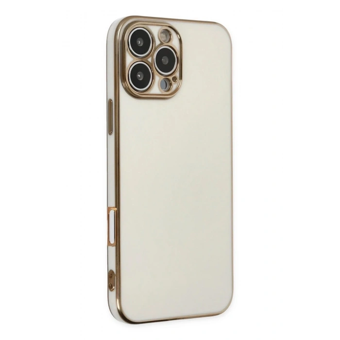 Mey İthalat®  iPhone 16 Pro Kılıf Volet Silikon - Beyaz