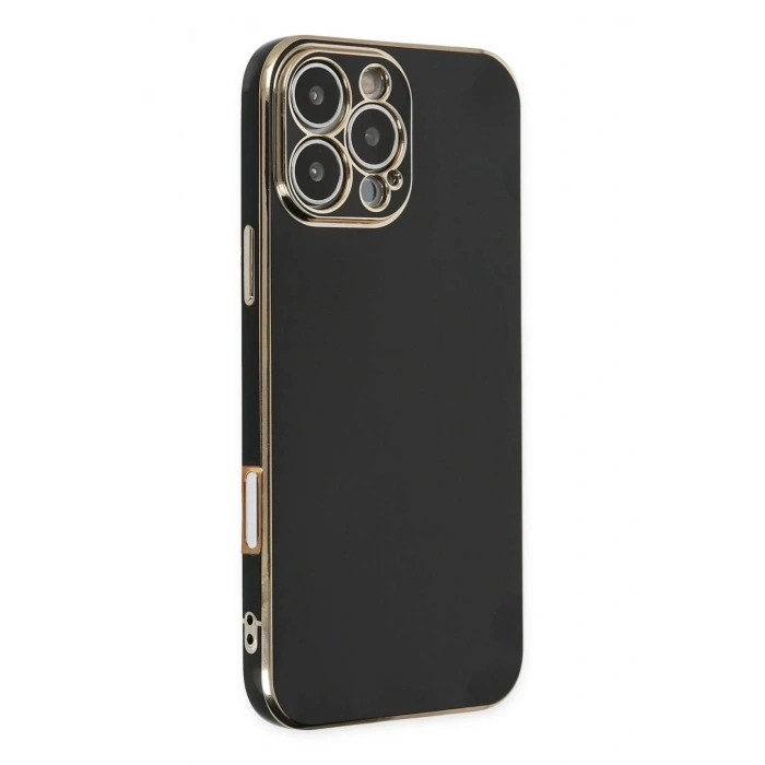 Mey İthalat®  iPhone 16 Pro Kılıf Volet Silikon - Siyah