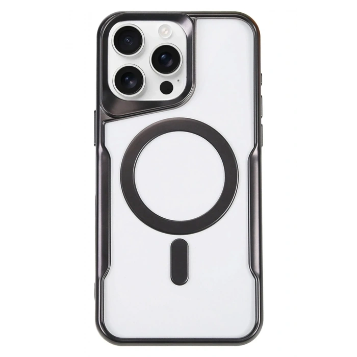 Mey İthalat®  iPhone 16 Pro Max Kılıf Boyi Magsafe Silikon Kapak - Siyah