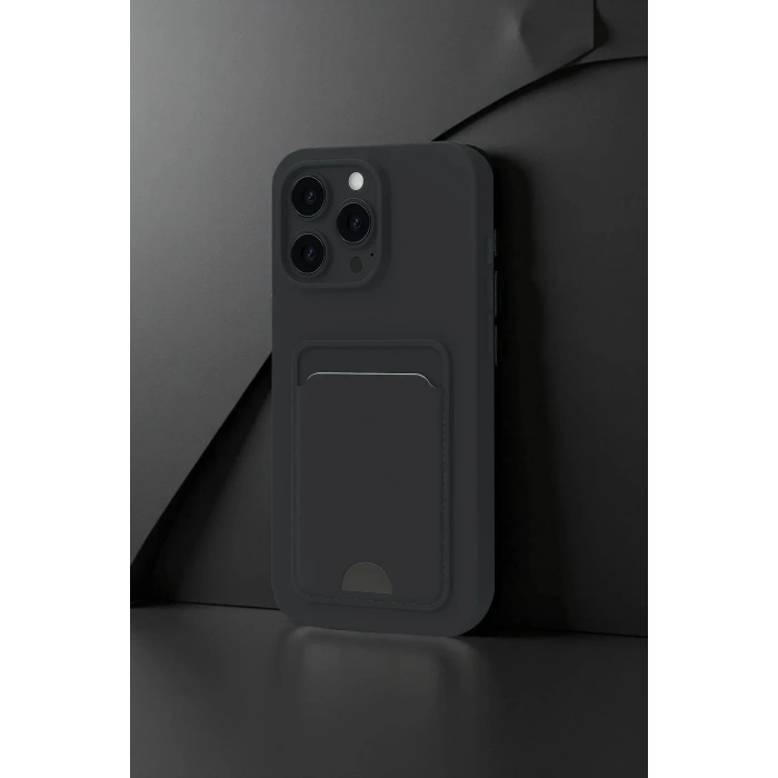 Mey İthalat®  iPhone 16 Pro Max Kılıf Kelvin Kartvizitli Silikon - Derin Mor