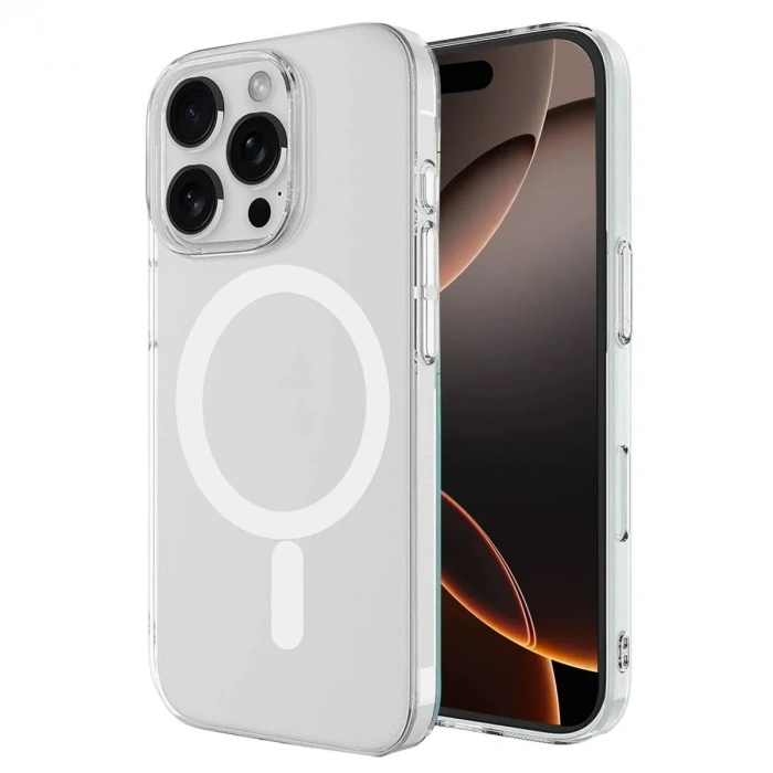Mey İthalat®  iPhone 16 Pro Max Kılıf Magneticsafe Şeffaf Silikon - Şeffaf