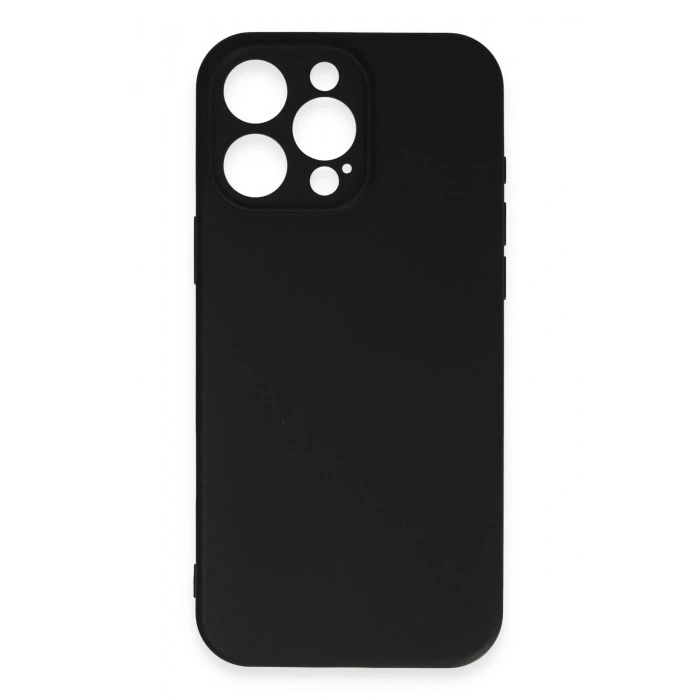 Mey İthalat®  iPhone 16 Pro Max Kılıf Nano içi Kadife Silikon - Siyah