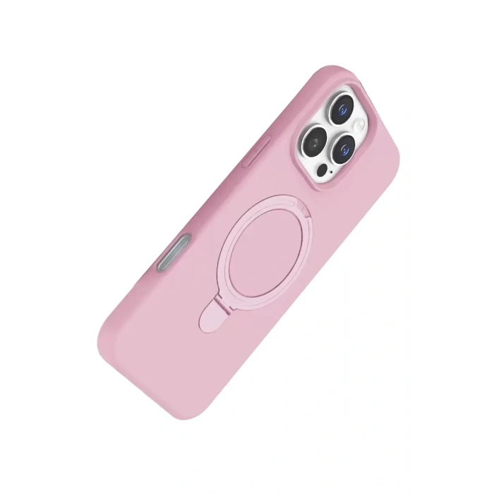 Mey İthalat®   iPhone 16 Pro Max Regal Magsafe Standlı Kapak - Açık Pembe