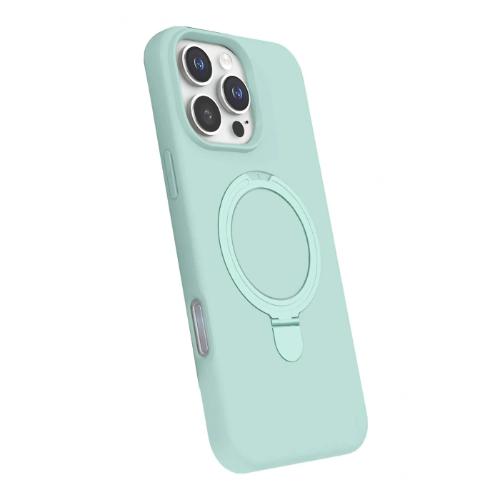 Mey İthalat®   iPhone 16 Pro Max Regal Magsafe Standlı Kapak - Su Yeşili