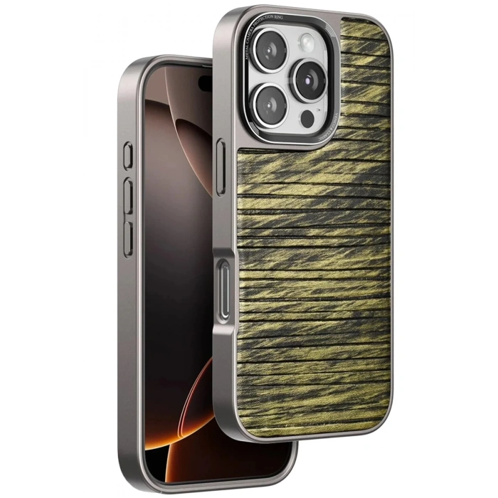 Mey İthalat®  iPhone 16 Pro Max Wave Kapak - Koyu Kahve