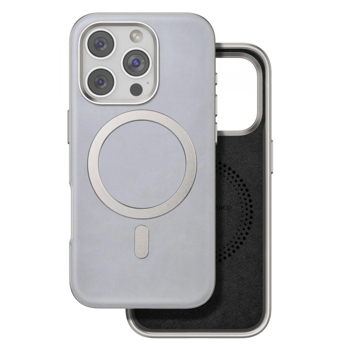 Mey İthalat®  iPhone 16 Pro Puskas Magsafe Kapak - Titan Gri