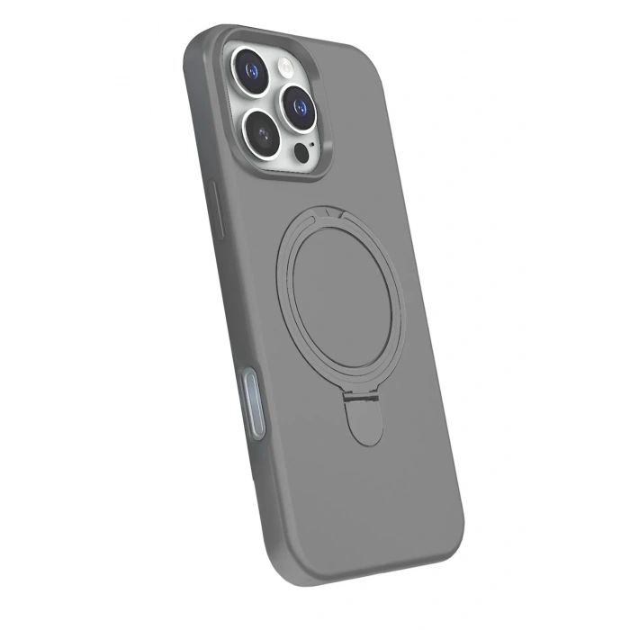 Mey İthalat®   iPhone 16 Pro Regal Magsafe Standlı Kapak - Titan Gri