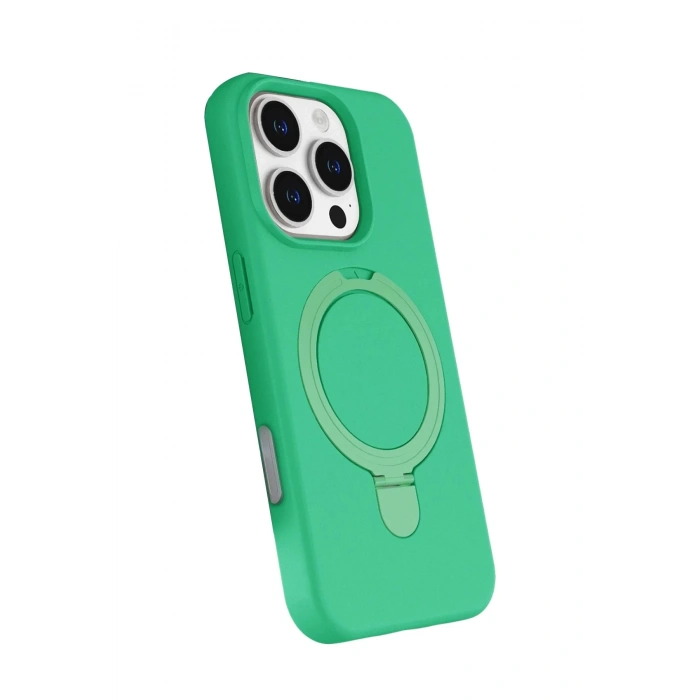 Mey İthalat®   iPhone 16 Pro Regal Magsafe Standlı Kapak - Yeşil