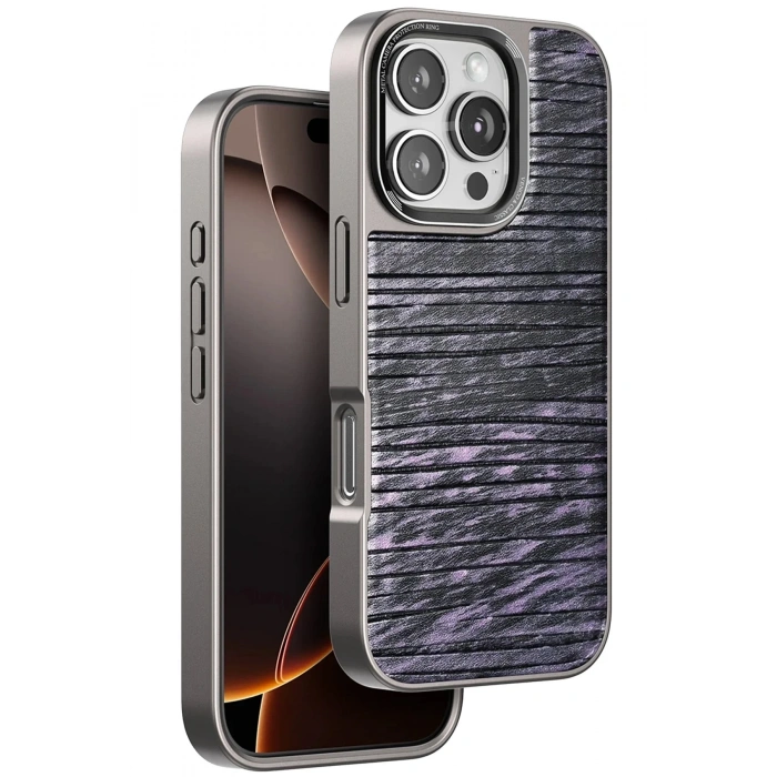Mey İthalat®  iPhone 16 Pro Wave Kapak - Derin Mor