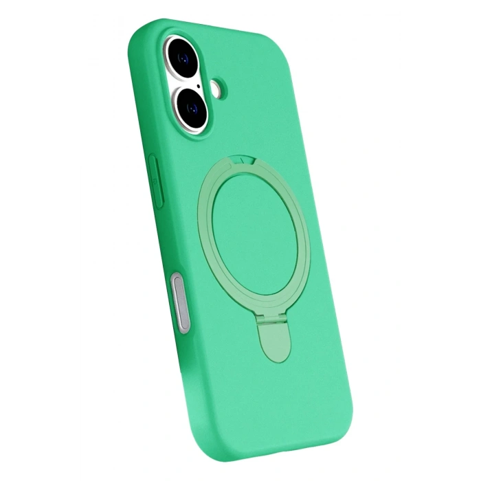 Mey İthalat®   iPhone 16 Regal Magsafe Standlı Kapak - Yeşil