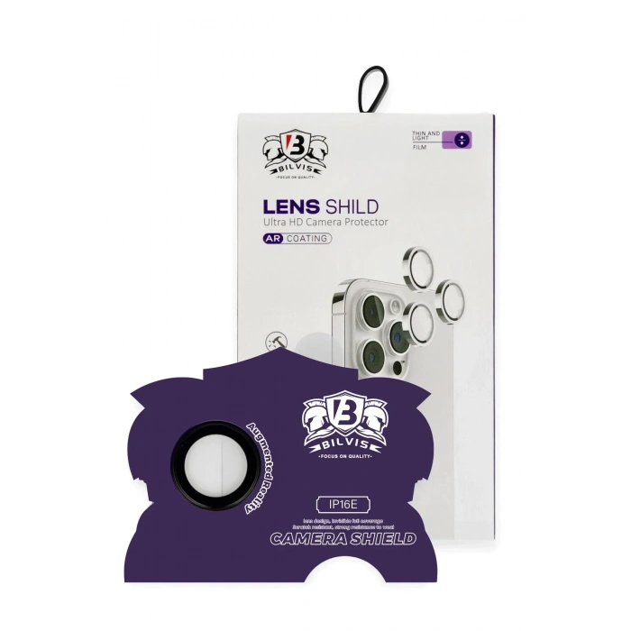 Mey İthalat®  iPhone 16E Bilvis Titan Kamera Lens - Siyah