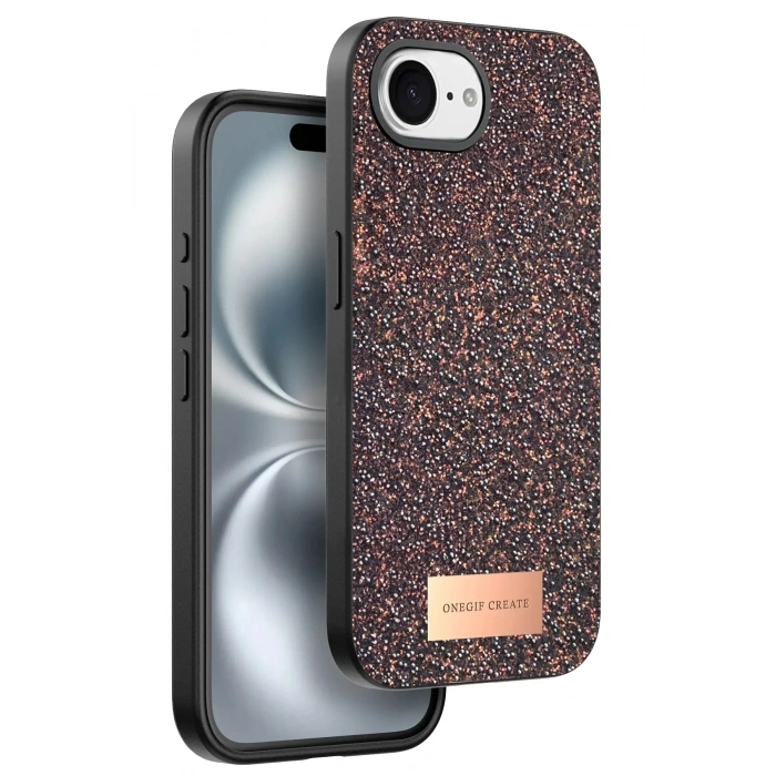 Mey İthalat®   iPhone 16E Bright Simli Kapak - Derin Mor