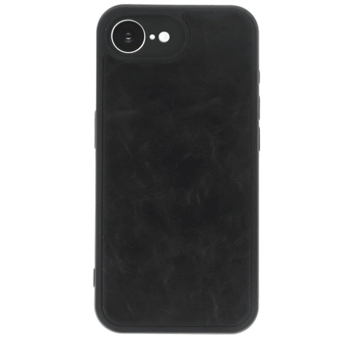 Mey İthalat®  iPhone 16E Kılıf Aras Deri Kapak - Siyah