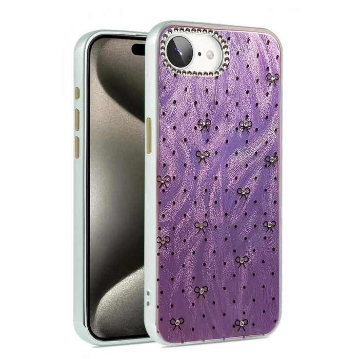 Mey İthalat®  iPhone 16E Kılıf Blade Aynalı Desenli Kapak - Desen 2