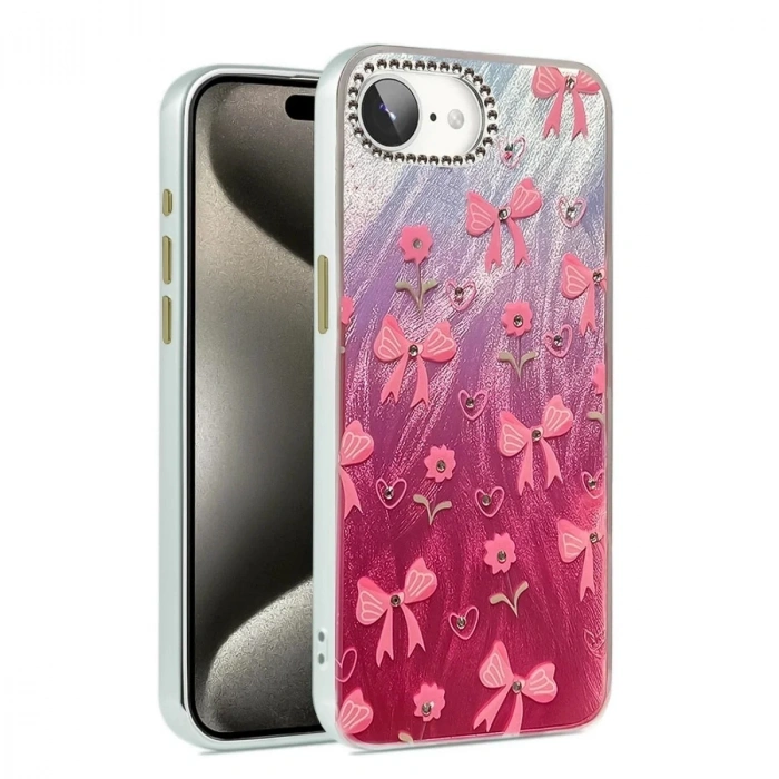 Mey İthalat®  iPhone 16E Kılıf Blade Aynalı Desenli Kapak - Desen 3