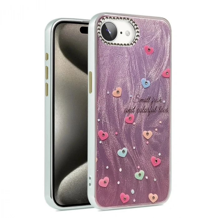 Mey İthalat®  iPhone 16E Kılıf Blade Aynalı Desenli Kapak - Desen 8
