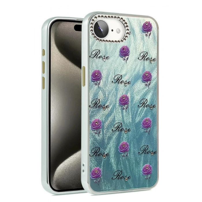 Mey İthalat®  iPhone 16E Kılıf Blade Aynalı Desenli Kapak - Desen 9