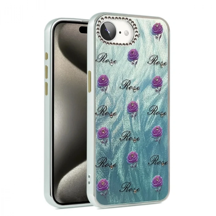 Mey İthalat®  iPhone 16E Kılıf Blade Aynalı Desenli Kapak - Desen 9