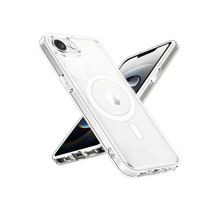 Mey İthalat®  iPhone 16E Kılıf Magneticsafe Şeffaf Silikon - Şeffaf