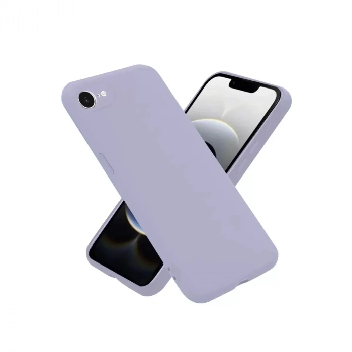 Mey İthalat®   iPhone 16E Kılıf Nano içi Kadife Silikon - Lila