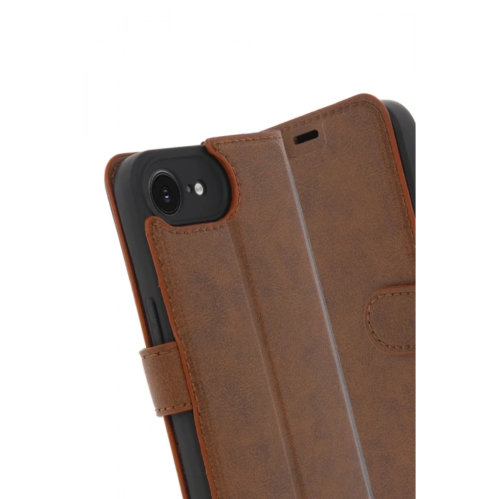 Mey İthalat®  iPhone 16E Kılıf Trend S Plus Kapaklı Kılıf - Taba