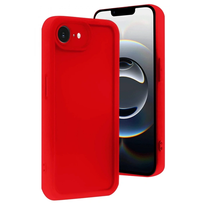 Mey İthalat®  iPhone 16E Kılıf Viera Silikon - Kırmızı