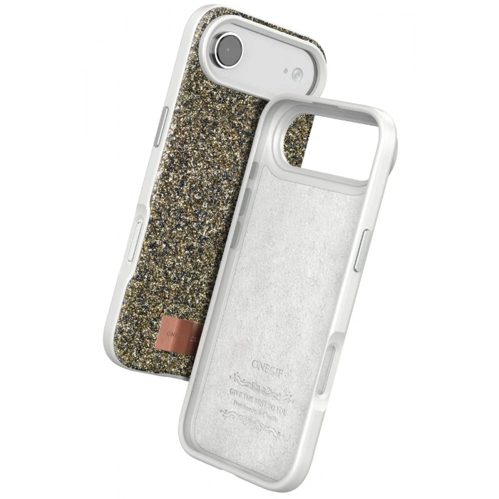 Mey İthalat®   iPhone 17 Air Bright Simli Kapak - Çöl Titanyum