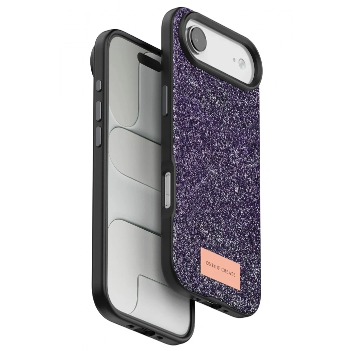 Mey İthalat®   iPhone 17 Air Bright Simli Kapak - Derin Mor