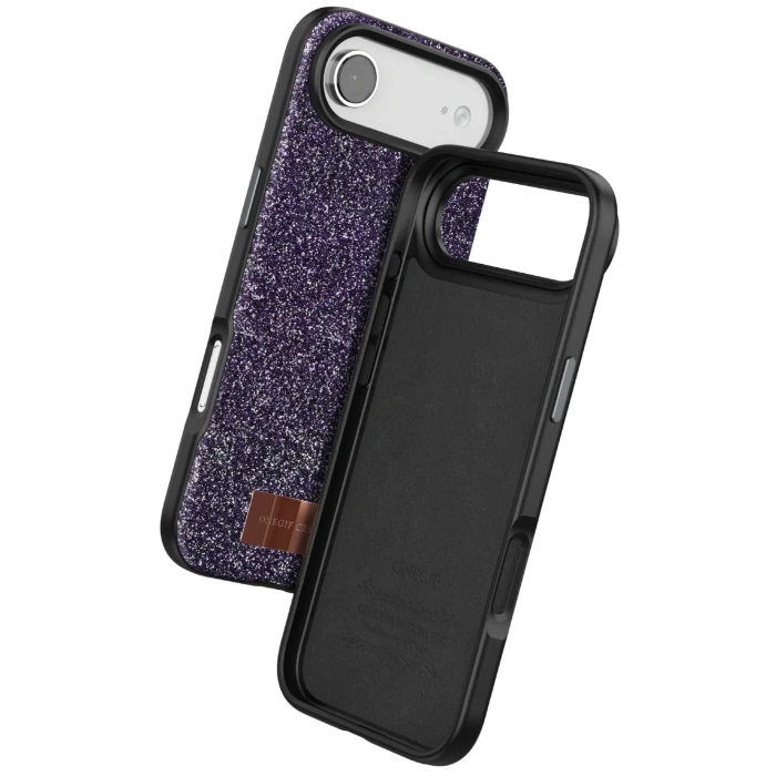 Mey İthalat®   iPhone 17 Air Bright Simli Kapak - Derin Mor