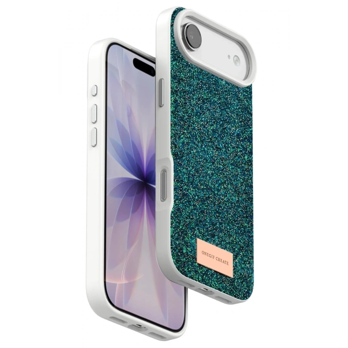 Mey İthalat®   iPhone 17 Air Bright Simli Kapak - Koyu Yeşil