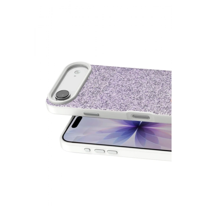 Mey İthalat®   iPhone 17 Air Bright Simli Kapak - Lila