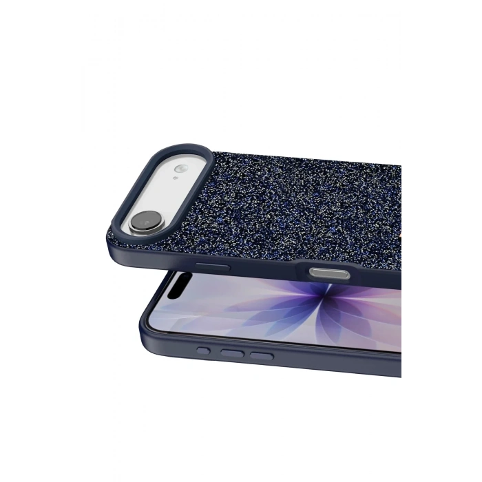 Mey İthalat®   iPhone 17 Air Bright Simli Kapak - Mavi