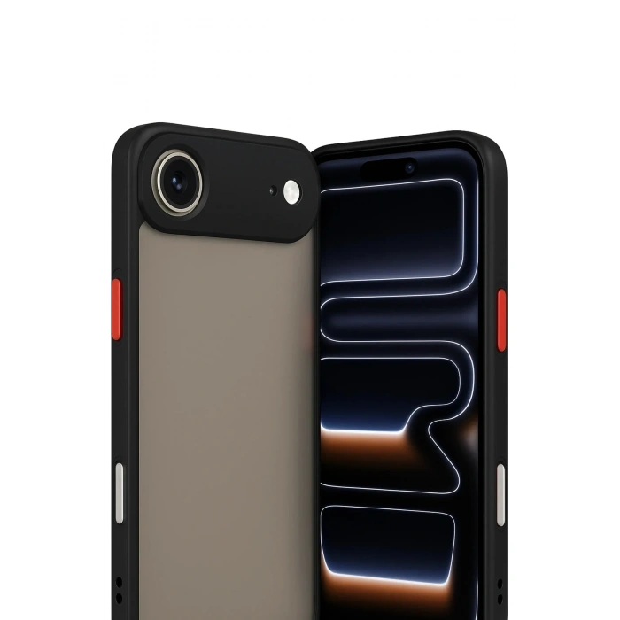 Mey İthalat®  iPhone 17 Air Kılıf Montreal Silikon Kapak - Siyah