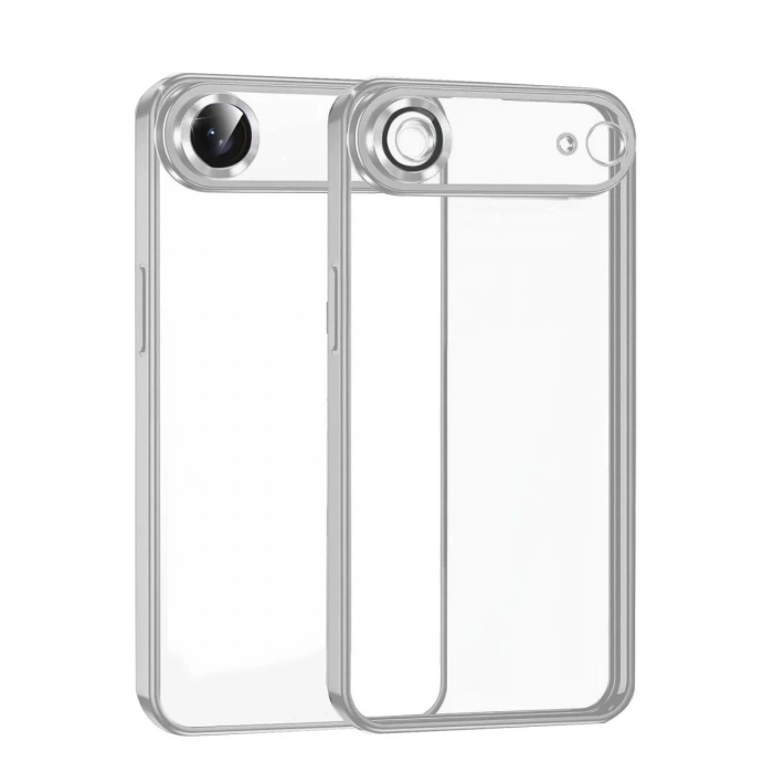 Mey İthalat®   iPhone 17 Air  Lensli Silikon - Gümüş
