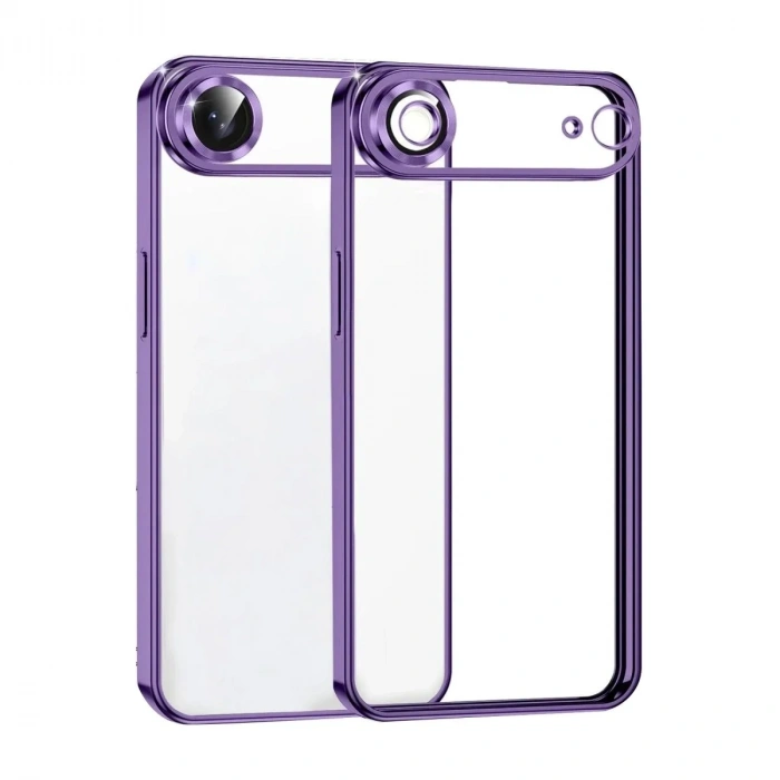 Mey İthalat®   iPhone 17 Air  Lensli Silikon - Mor