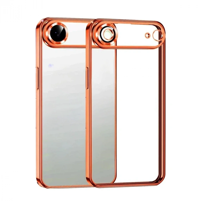 Mey İthalat®   iPhone 17 Air  Lensli Silikon - Turuncu