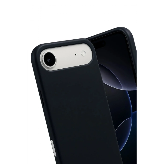 Mey İthalat®   iPhone 17 Air Nano içi Kadife Silikon - Siyah