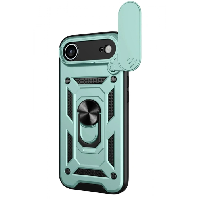 Mey İthalat®   iPhone 17 Air Pars Lens Yüzüklü Silikon - Yeşil