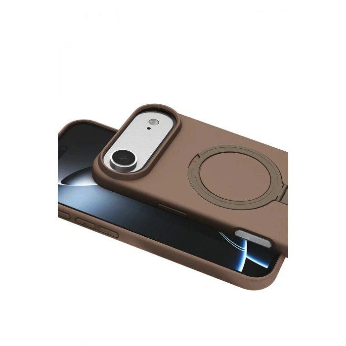 Mey İthalat®   iPhone 17 Air Regal Magsafe Standlı Kapak - Çöl Titanyum