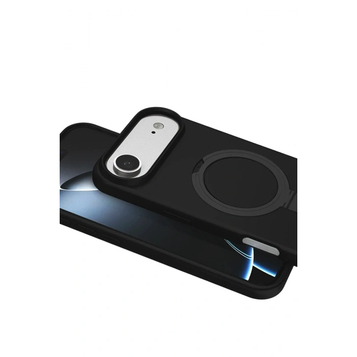 Mey İthalat®   iPhone 17 Air Regal Magsafe Standlı Kapak - Siyah