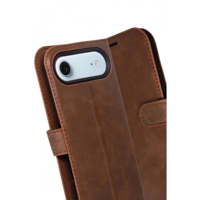 Mey İthalat®   iPhone 17 Air Trend S Plus Kapaklı Kılıf - Taba