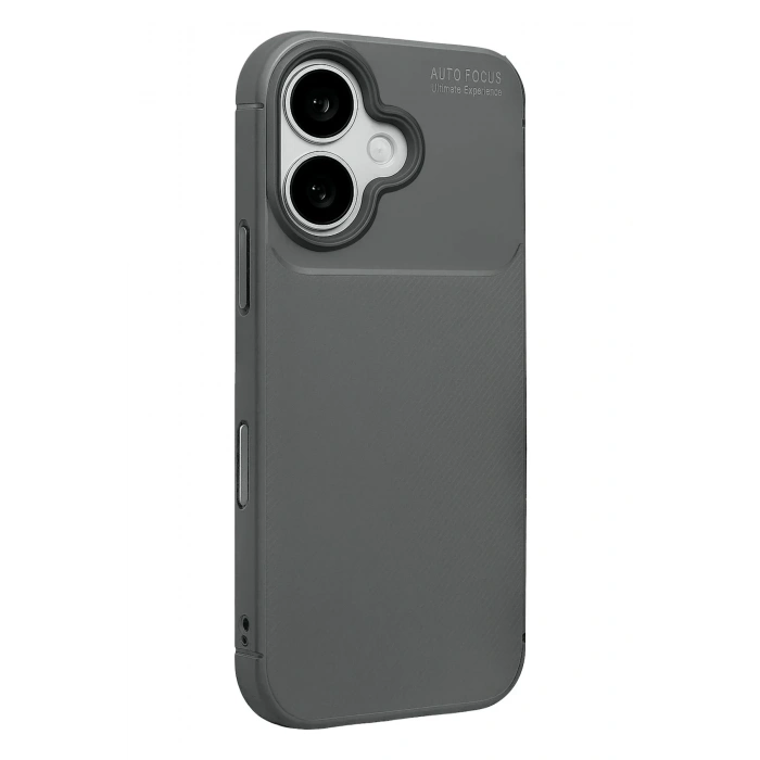 Mey İthalat®   iPhone 17 Auto Focus Karbon Kapak - Gri