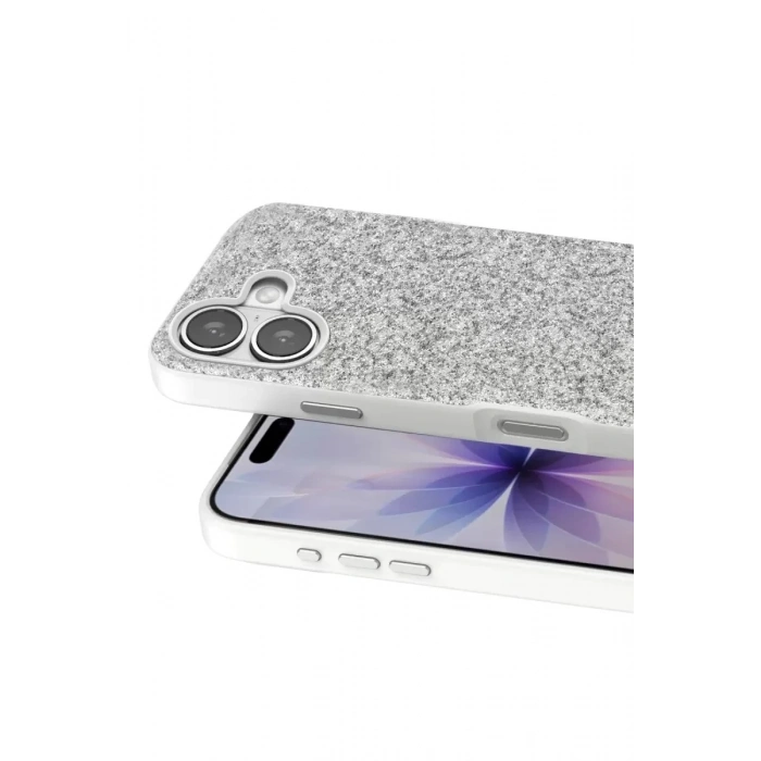 Mey İthalat®   iPhone 17 Bright Simli Kapak - Beyaz