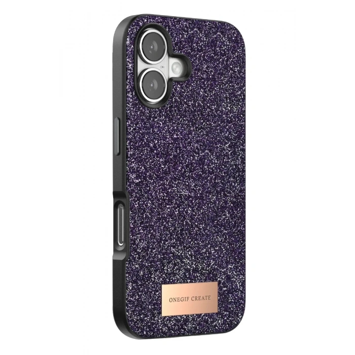 Mey İthalat®   iPhone 17 Bright Simli Kapak - Derin Mor
