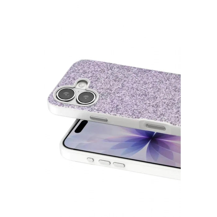 Mey İthalat®   iPhone 17 Bright Simli Kapak - Lila