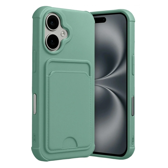 Mey İthalat®   iPhone 17 Kelvin Kartvizitli Silikon - Açık Yeşil