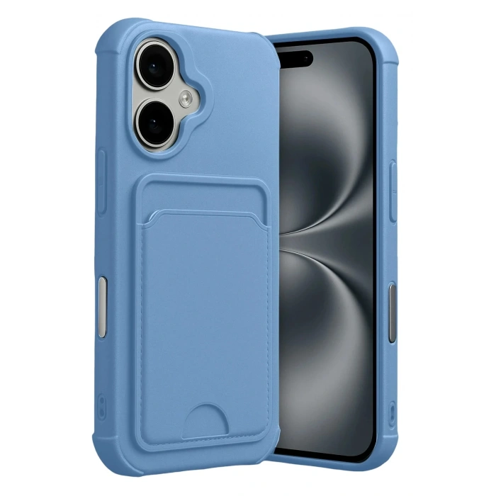 Mey İthalat®   iPhone 17 Kelvin Kartvizitli Silikon - Mavi
