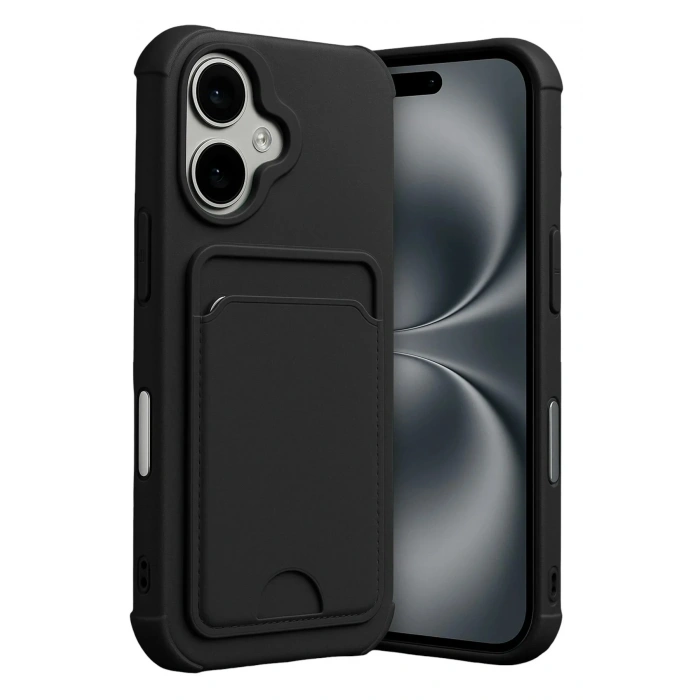 Mey İthalat®   iPhone 17 Kelvin Kartvizitli Silikon - Siyah