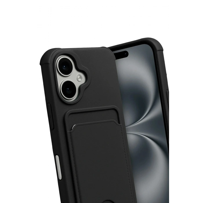 Mey İthalat®   iPhone 17 Kelvin Kartvizitli Silikon - Siyah